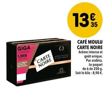 Supeco Carte noire café moulu offre