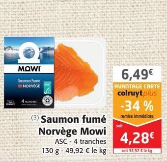 Colruyt Saumon fumé norvège mowi offre