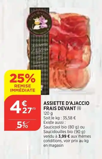 Assiette d'ajaccio frais devant