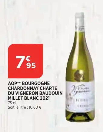 AOP bourgogne chardonnay charte du vigneron baudouin millet blanc 2021