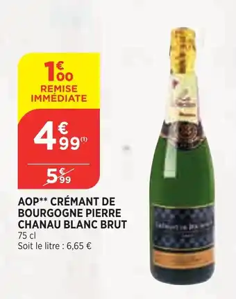 Bi1 AOP crémant de bourgogne pierre chanau blanc brut offre