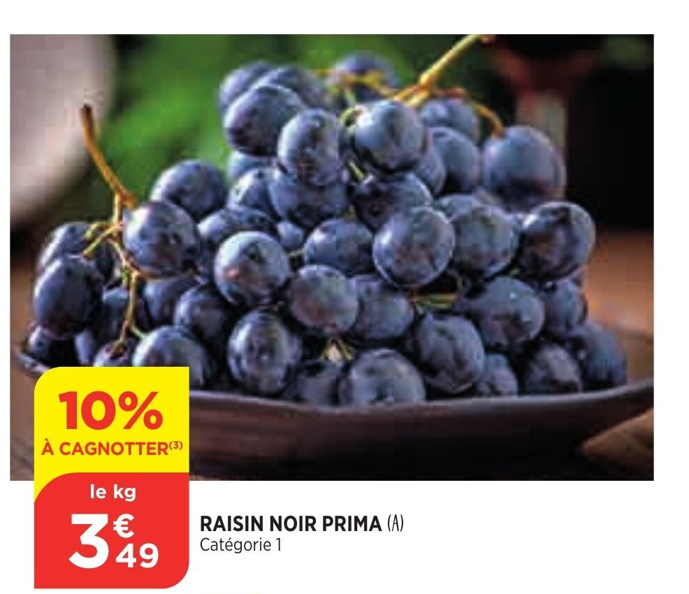Promo Raisin noir prima chez Bi1