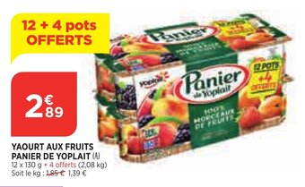 Bi1 Yaourt aux fruits panier de yoplait offre