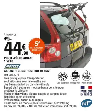 E.Leclerc L'Auto Porte-vélos ariane 1 vélo offre