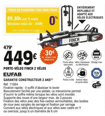 E.Leclerc L'Auto Porte-vélos finch 2 vélos offre