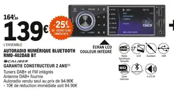 E.Leclerc L'Auto Autoradio numérique bluetooth rmd-402DAB BT offre