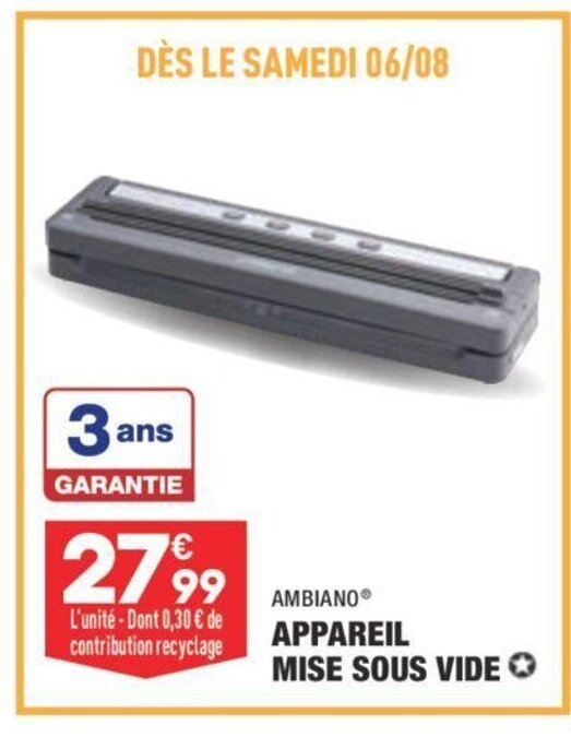 Promo AMBIANO appareil mise sous vide chez ALDI