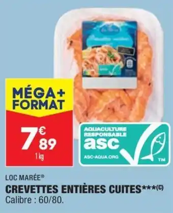 ALDI LOC MARÉE crevettes entières cuites offre