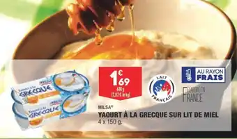 ALDI MILSA yaourt à la grecque sur lit de miel offre
