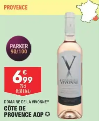 ALDI DOMAINE DE LA VIVONNE côte de provence aop offre