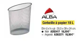 Alba corbeille à papier 18 l