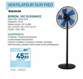Ciffréo Bona Ventilateur sur pied taurus boreal 16c elegance offre
