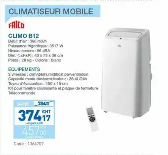 Ciffréo Bona Climatiseur mobile frico climo b12 offre