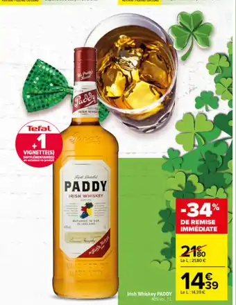 Carrefour Irish Whiskey Paddy offre