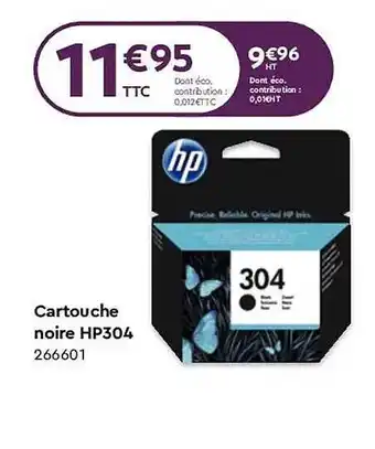Calipage Cartouche noire hp304 offre