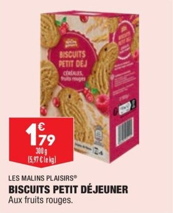 ALDI LES MALINS PLAISIRS biscuits petit déjeuner offre
