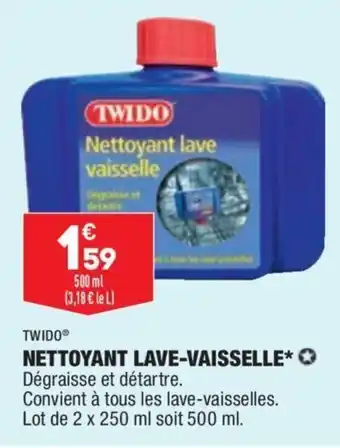 ALDI TWIDO nettoyant lave-vaisselle offre