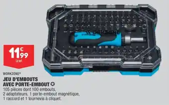 ALDI WORKZONE jeu d'embouts avec porte-embout offre