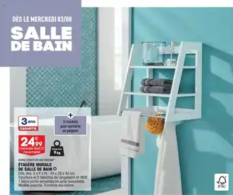 ALDI HOME CREATION BATHROOM étagère murale de salle de bain offre