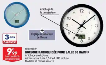 ALDI KRONTALKER horloge radioguidée pour salle de bain offre