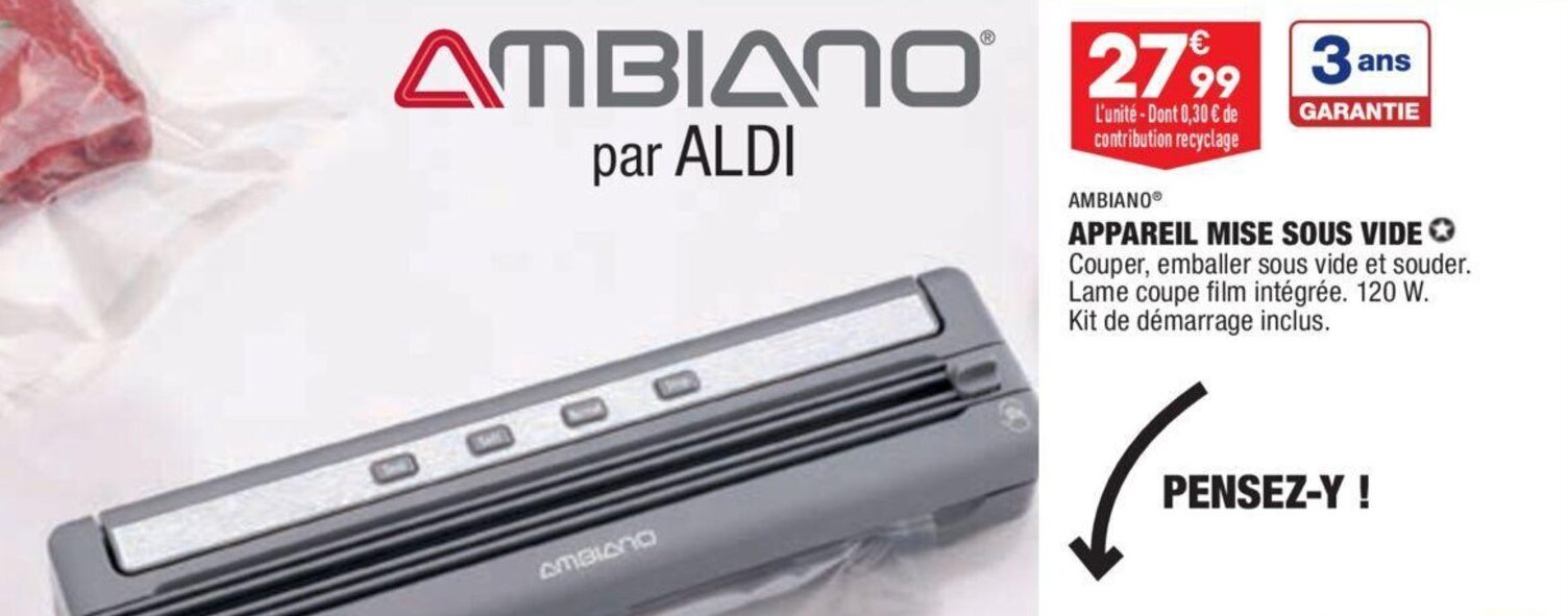 Promo AMBIANO appareil mise sous vide chez ALDI