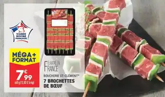ALDI BOUCHERIE ST-CLÉMENT 7 brochettes de bœuf offre