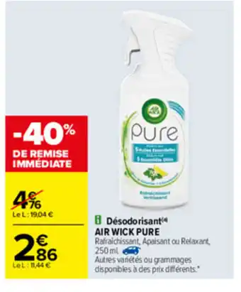 Carrefour Désodorisant Air Wick Pure offre