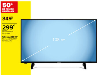 Carrefour Téléviseur Led 4K Réf : CL43UHD21BSW offre