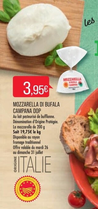 Match Mozzarella Di Bufala Campana DOP offre