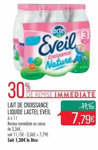 Match Lait de Croissance Liquide Lactel Eveil offre