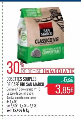 Match Dosettes Souples de Café Bio San Marco offre