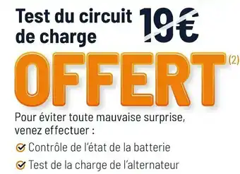 Vulco Test du circuit de charge offre