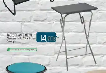 Match Table Pliante Metal offre
