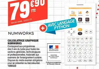 Plein ciel Calculatrice graphique numworks offre
