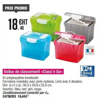 Plein ciel Valise de classement offre