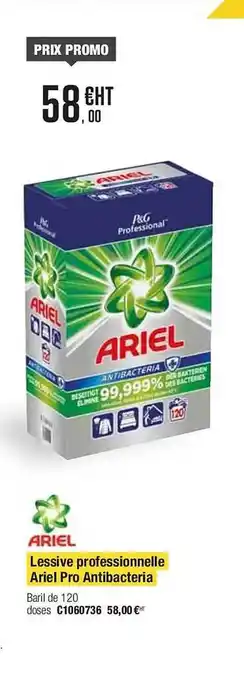Plein ciel Ariel lessive professionnelle pro antibacteria offre