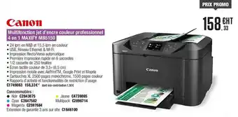 Plein ciel Canon multifonction jet d'encre couleur professionnel 4 en 1 maxify mb5150 offre