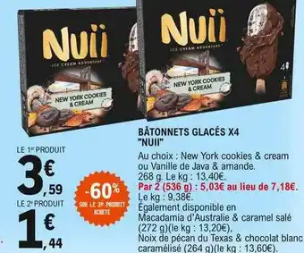 E.Leclerc Bâtonnets glacés x4 offre