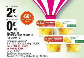 E.Leclerc Barquette morceaux de fruit offre