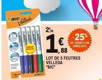 E.Leclerc Lot de 5 feutres velleda offre