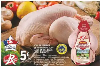 E.Leclerc Poulet fermier de normandie igp élevé en plein air label rouge offre