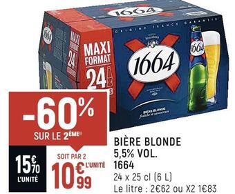1664 bière blonde 5,5% vol.