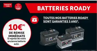 Roady Roady bon plan sur les batteries offre