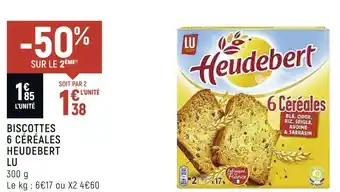 Spar Lu biscottes 6 céréales heudebert offre