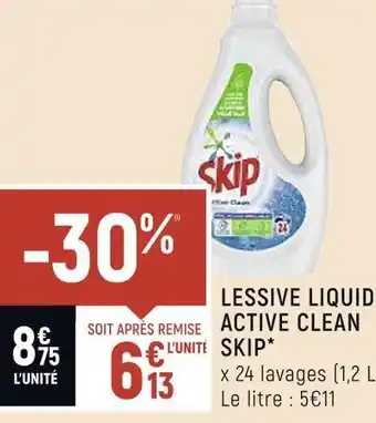 Spar Skip lessive liquide active clean* offre
