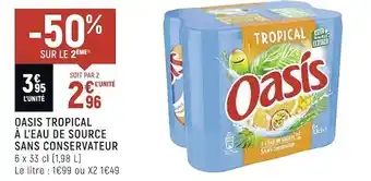 Spar Oasis oasis tropical à l’eau de source sans conservateur offre