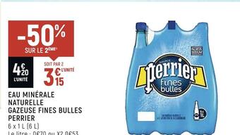 Spar Perrier eau minérale naturelle gazeuse fines bulles offre