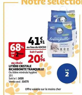 Litière cristale bicarbonite tranquille
