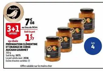 Auchan Preparation clementine et orange de corse auchan gourmet offre