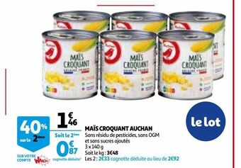 Auchan Maïs croquant auchan offre